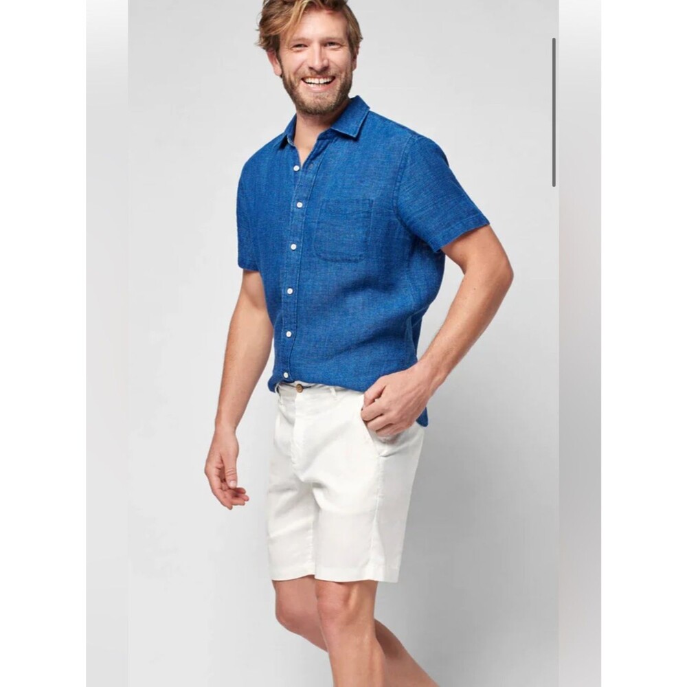 Faherty Men's Casual Linen-Blend Chino Shorts. Size 36